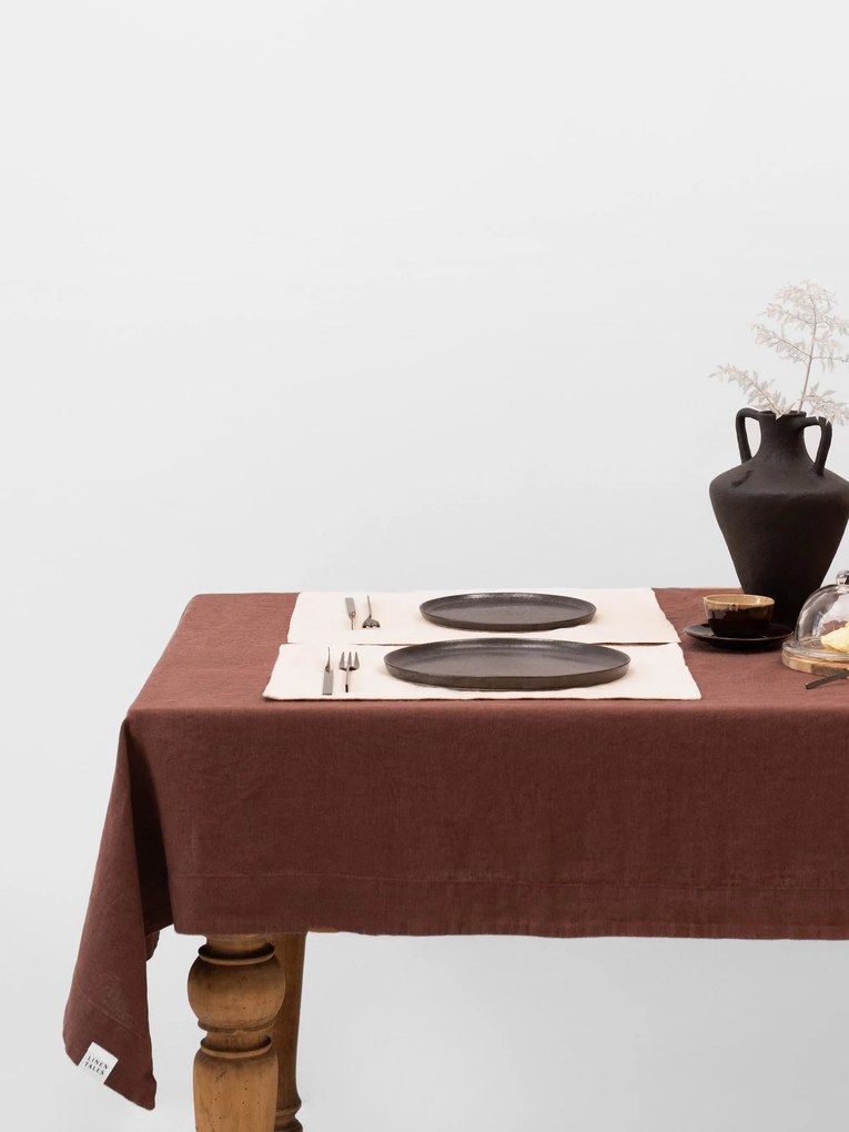 Linnen tafelkleed Chocolate