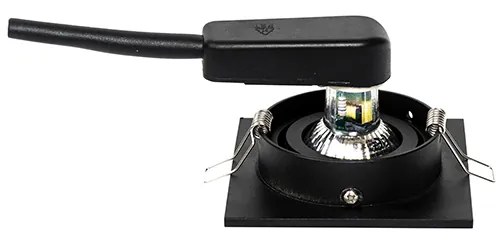 Set van 6 Moderne inbouwspot zwart verstelbaar - Club