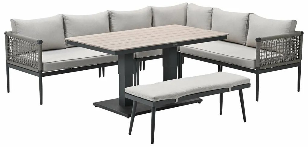 Garden Impressions Burela - Brugge lounge dining set 6-delig rechts - taupe