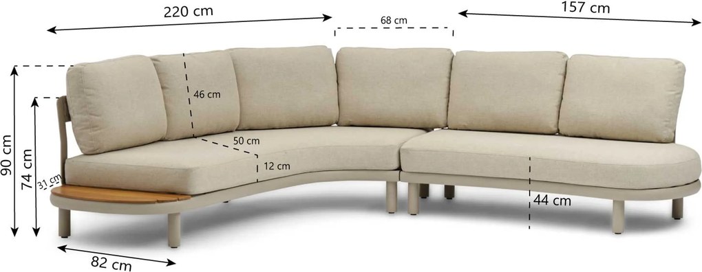 Coco Almara Hoekset Organisch Rope Zand/Beige 2-delig