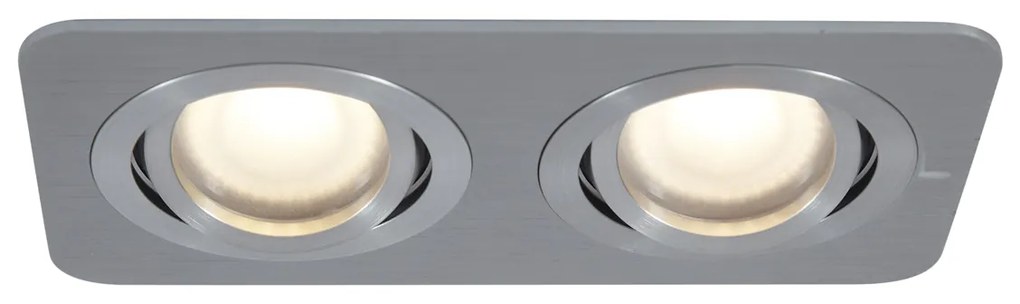 Set van 6 afgeronde inbouwspots gunmetal GU10 50mm draai- en kantelbaar IP44 2-lichts - Alberto