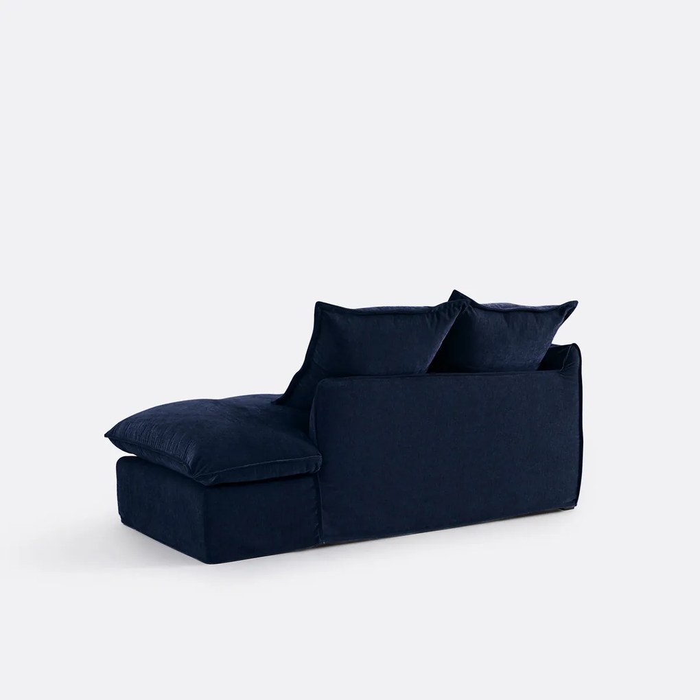 Longchair rechts, afneembare hoes, in gemêleerd polyester, ODNA