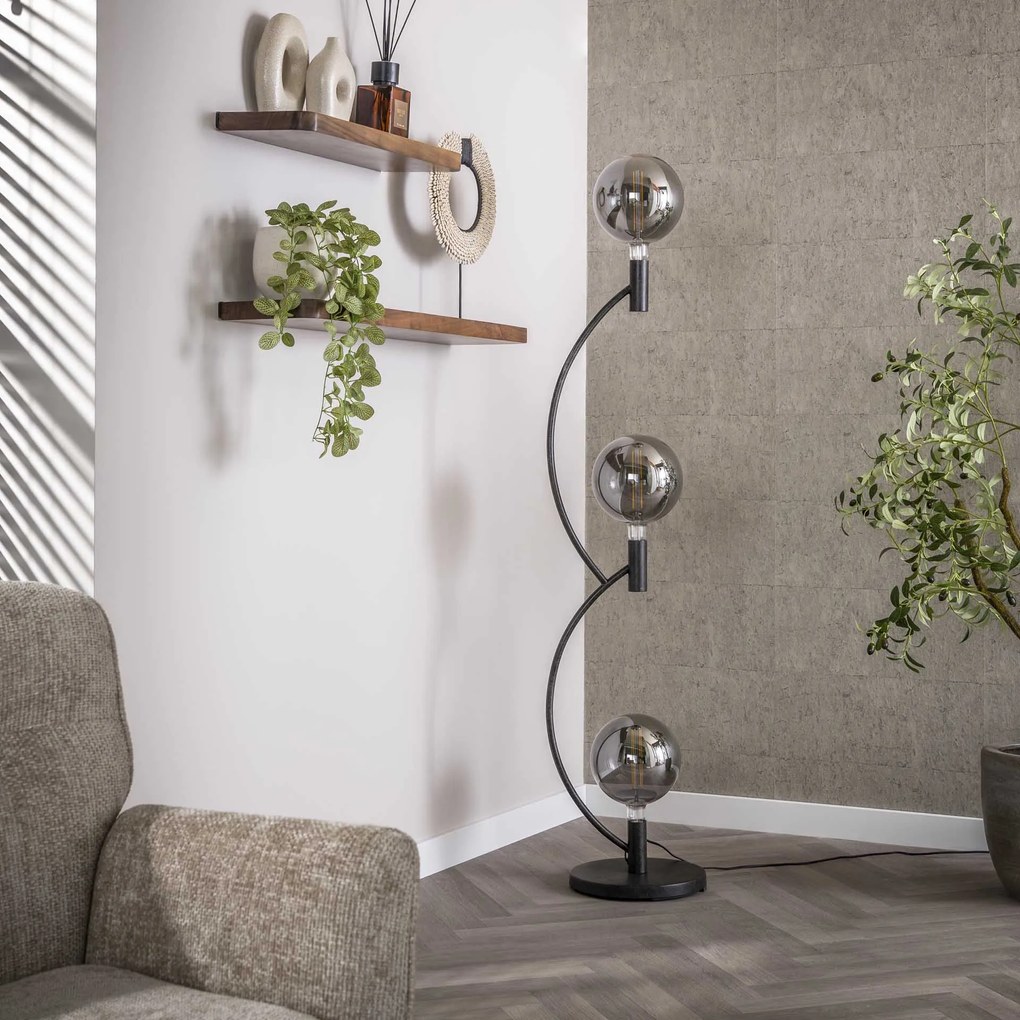 Vloerlamp Bolvormige Lichtbronnen Zwart