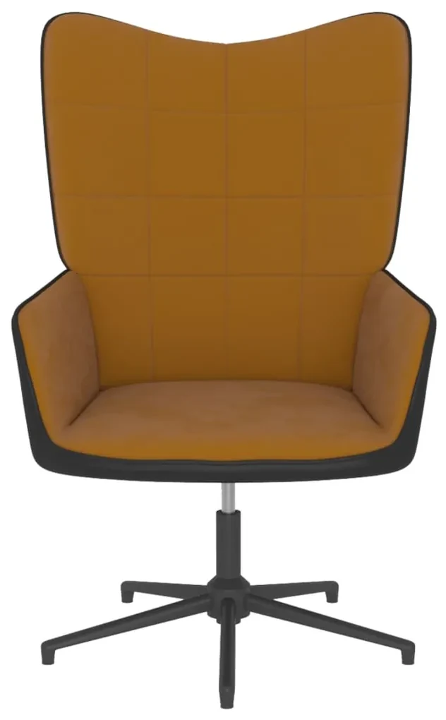 vidaXL Relaxstoel fluweel en PVC bruin