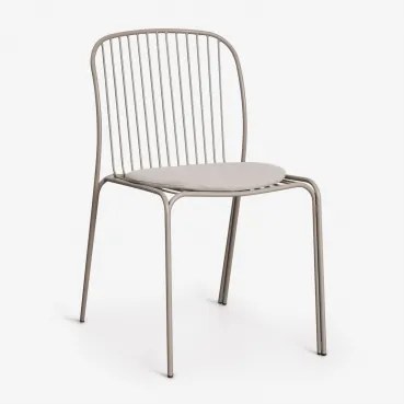 Anerina Stalen Tuinstoel Moka Bruin & Licht Taupe Grijs - Sklum