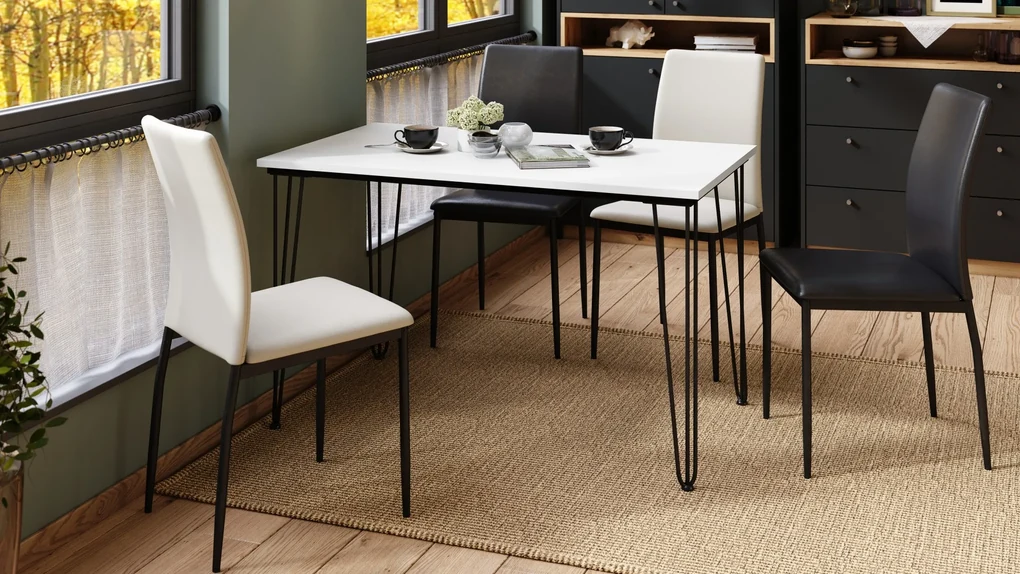 HAIRPIN wit, loft tafel voor keuken, eetkamer en woonkamer