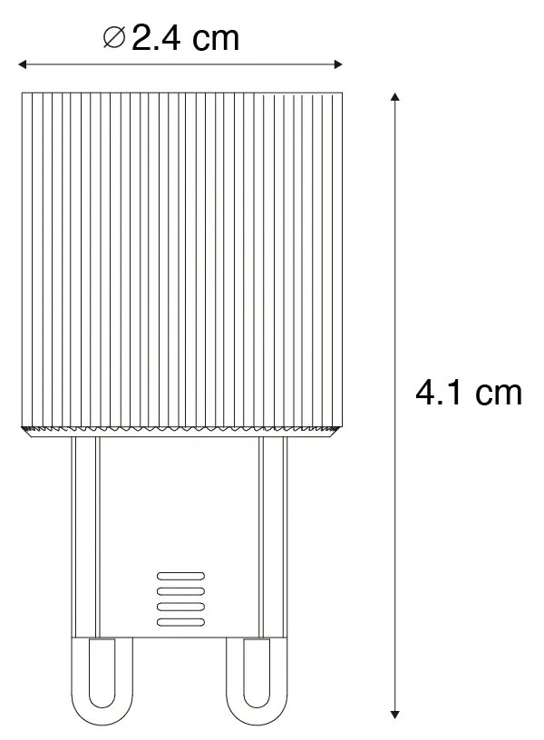 Set van 5 G9 24mm 3-staps dimbare LED lampen 3W 300 lm 2700K