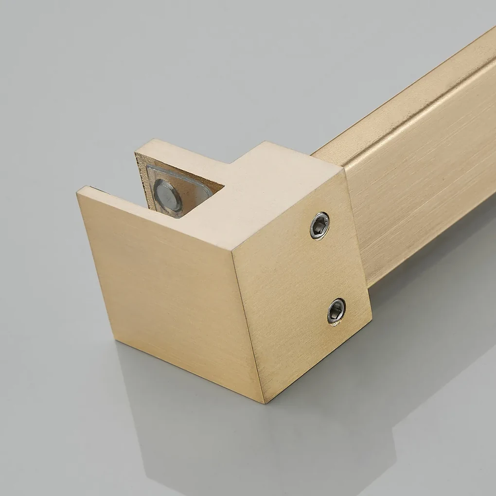 Saniclear Modern Brass rookglas douchecabine 100x80cm met 80cm deur anti-kalk geborsteld messing