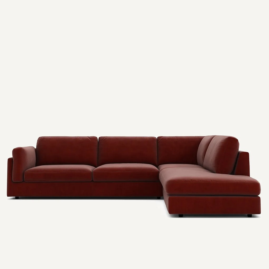 Hoekslaapbank met longchair van badstof, César