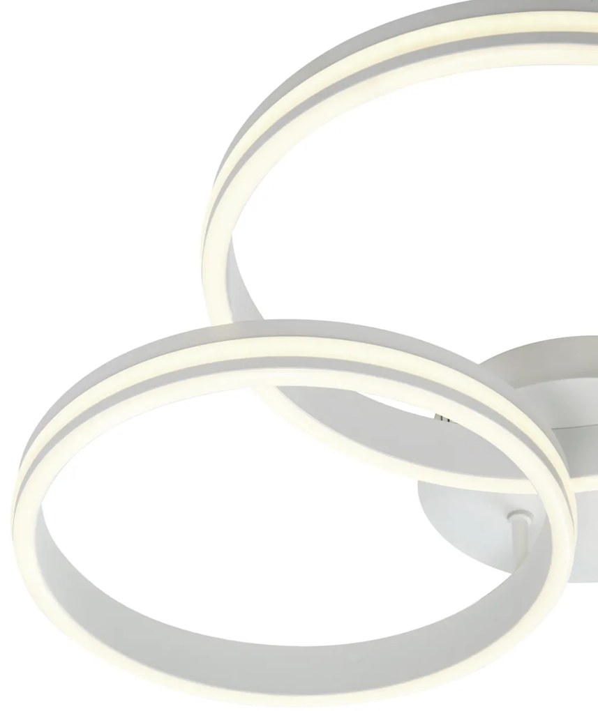 Plafondlamp wit incl. LED 3-staps dimbaar 3-lichts - Navara Design rond Binnenverlichting Lamp
