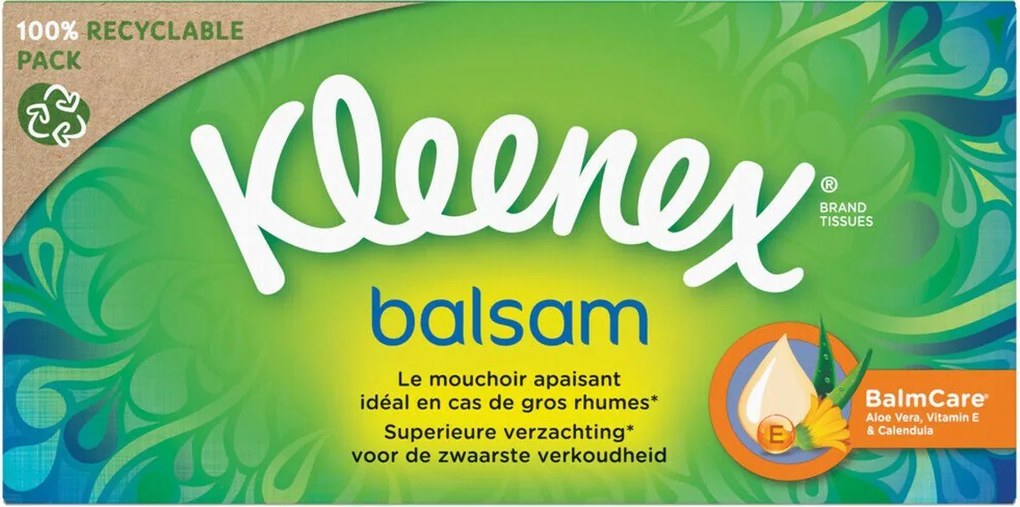 Kleenex tissues'Balsam'- 64 zakdoeken in 1 doos