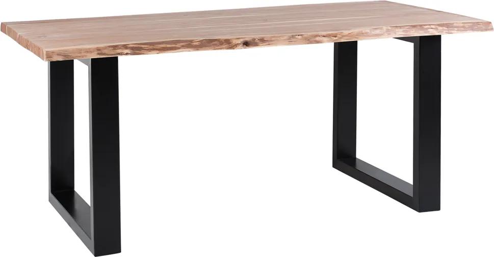 Eettafel hout bruin/zwart 200 x 95 cm HEBY