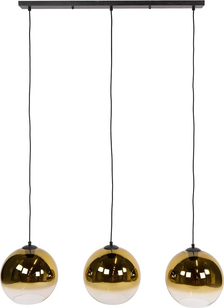 Eettafel Hanglamp Met Rookglas Bollen Goud