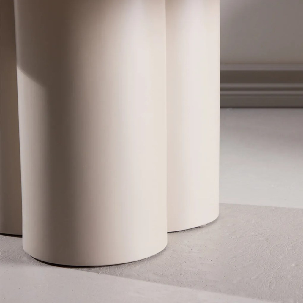 Salontafel Met Cilindervormige Poten Whitewash - 80 X 80cm.