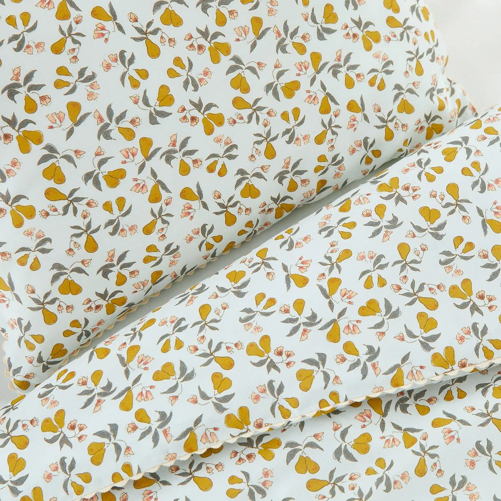 Dekbedovertrek voor babybed 20% gerecycled katoen, Poire