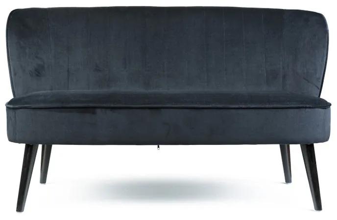 Bankje velvet - zwart - 132x66x74 cm