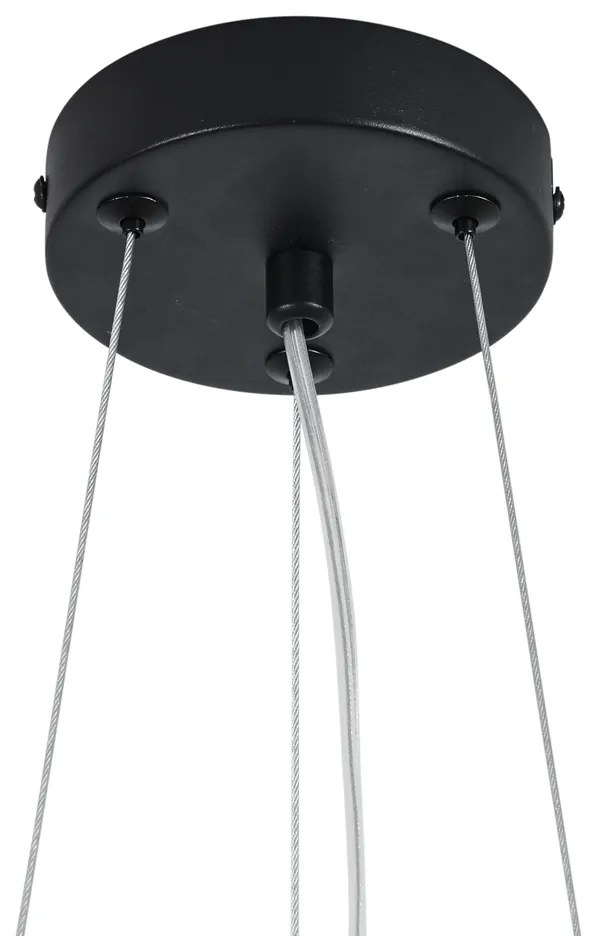 Bohemian hanglamp zwart met gekleurde bloemen blauw en wit - Flower Power