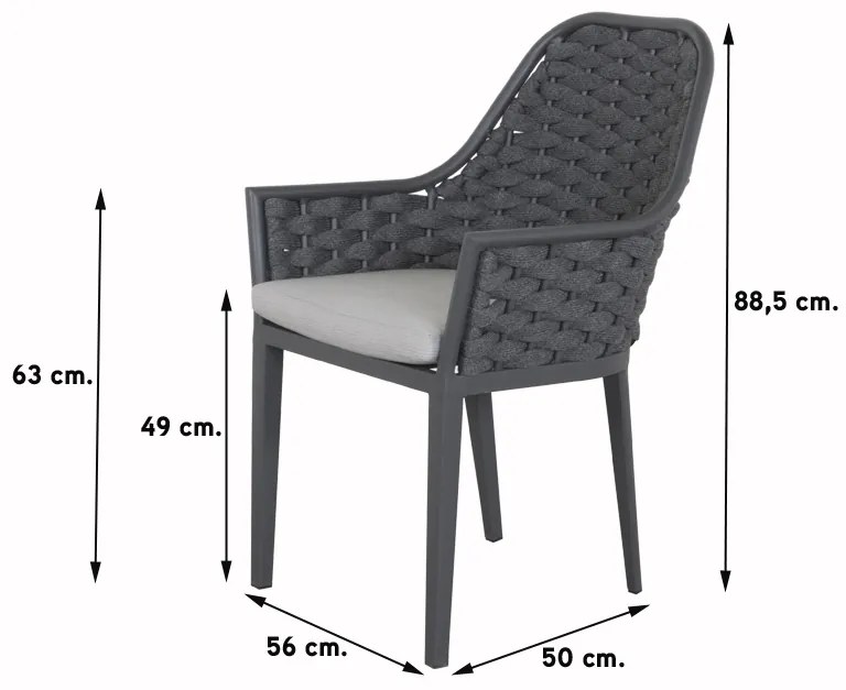 Lucca dark grey/Verona antraciet 220 cm. tuinset - 7-delig