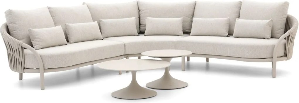 Hoek loungeset SUNS | 5 personen | Loungeset Beige | Hoekbank Aluminium | Kees Smit Tuinmeubelen
