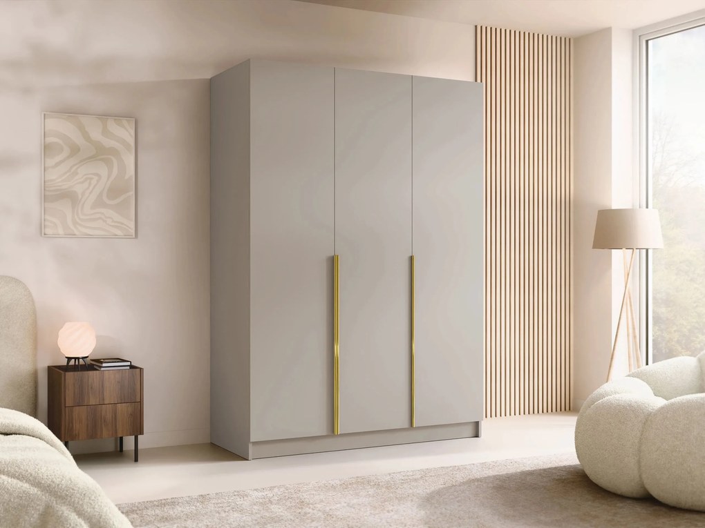 Kledingkast Closico Decoron I, Gouden, Kasjmier, 215x150x58cm, 148.5 kg, Kledingkast deuren: Met scharnieren