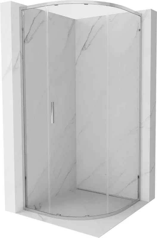 Mexen Exo halfronde schuifdouche 70 x 70 cm, transparant, chroom - 8131-070-070-01-00
