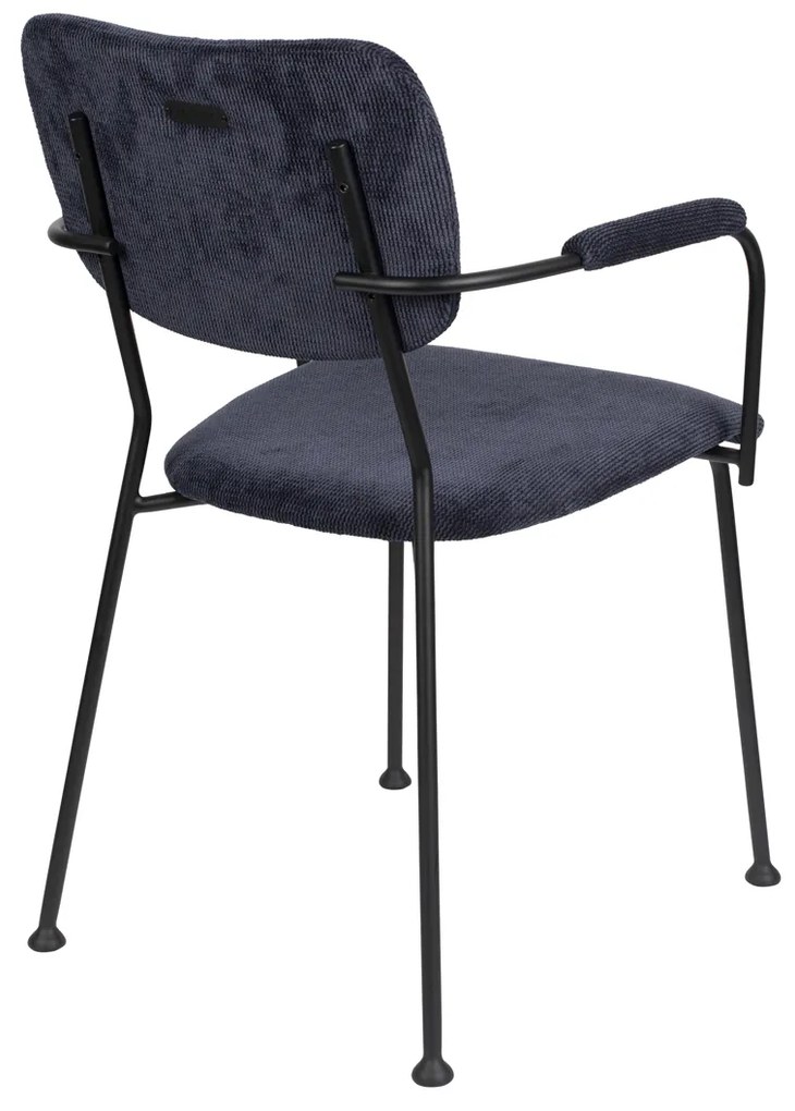 Zuiver Benson Design Stoel Met Armleuningen Donkerblauw