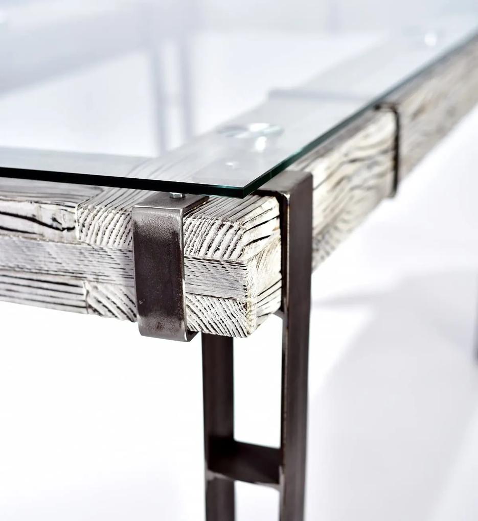 CHYRKA® Eettafel LL woonkamertafel LEMBERG Loft Vintage Bar Industrieel Design Handgemaakt hout metaal glas
