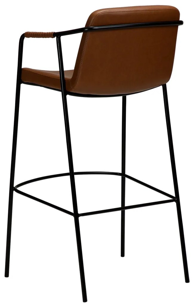 Dan-Form Boto Hoge Barkruk Minimalistisch Design Bruin Kunstleer