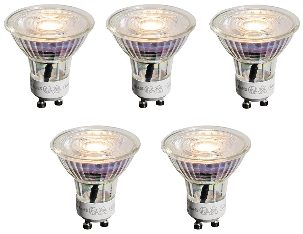 Set van 5 GU10 50mm LED lampen helder 3.5W 330 lm 3000K