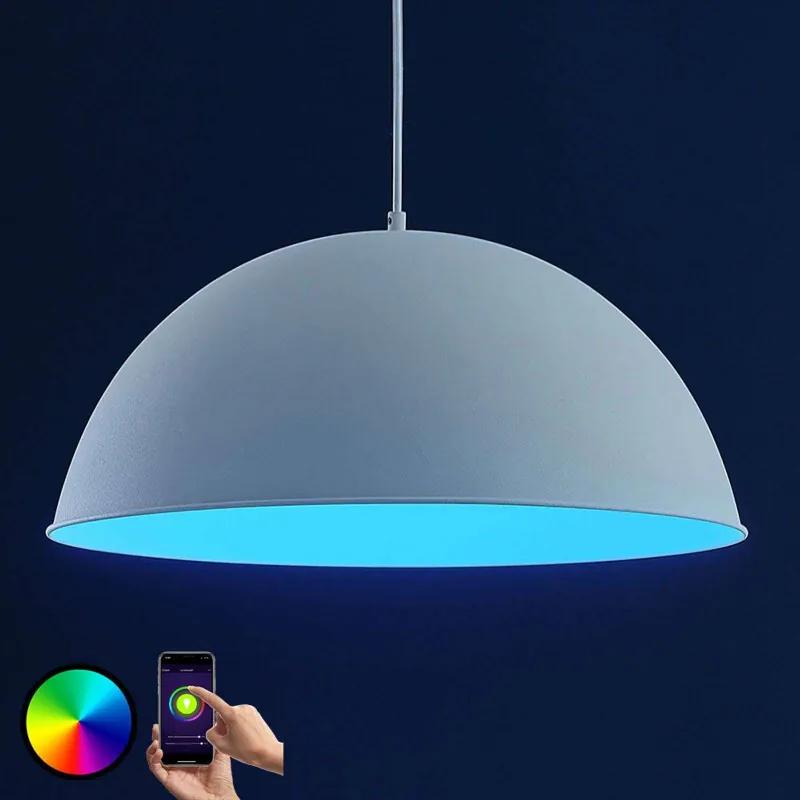 Lindby Smart LED hanglamp Bowl 51 cm wit
