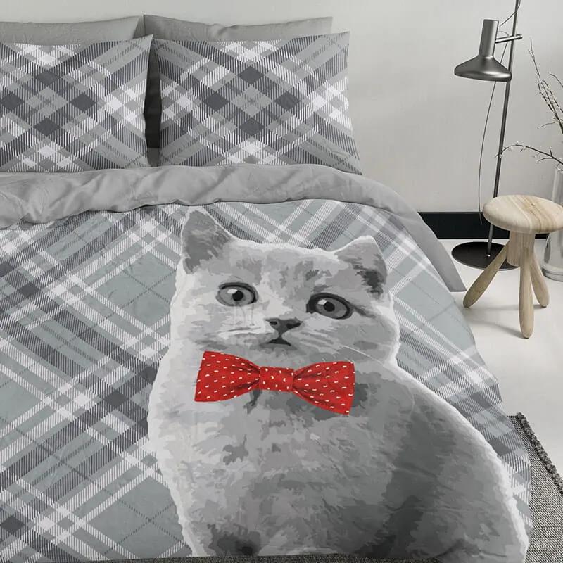 Nightlife Cat Bowtie Lits-jumeaux (240 x 200/220 cm + 2 kussenslopen) Dekbedovertrek