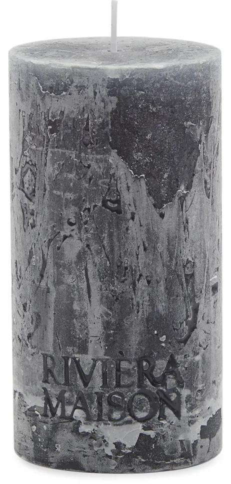 Rivièra Maison - Pillar Candle Rustic grey blue 7x13 - Kleur: bruin