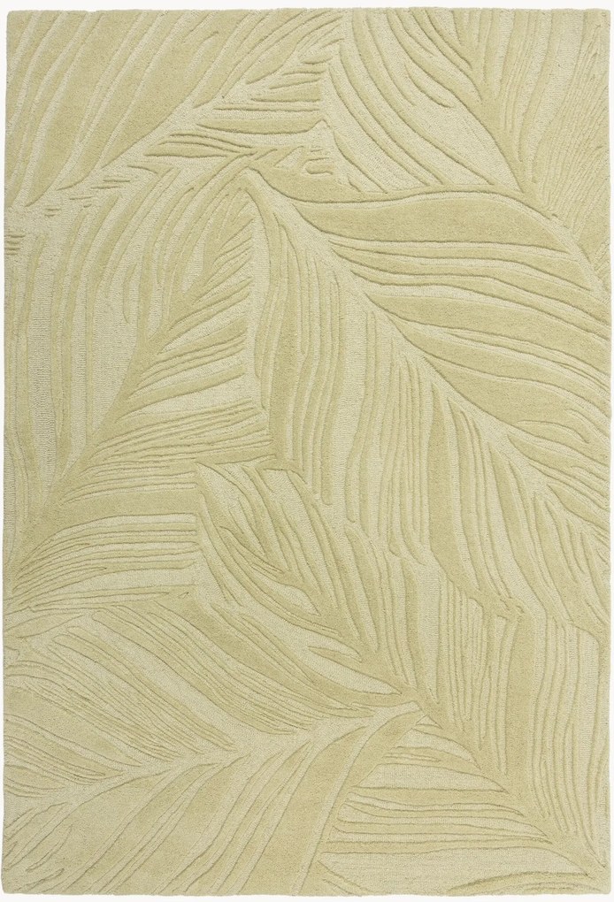 Handgetuft hoog-laag wollen vloerkleed Lino Leaf