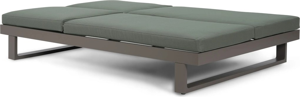 Lifestyle Garden Furniture Massimo Ligbed Met Kussen Antraciet/moss Green Aluminium Grijs