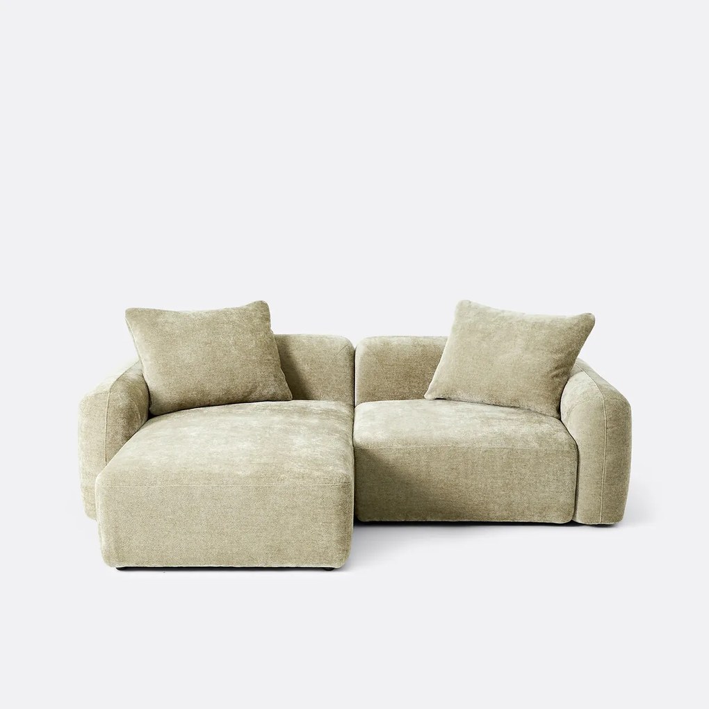 Modulaire bank, linkerhoek, met longchair, jacquard chenille, AMAD