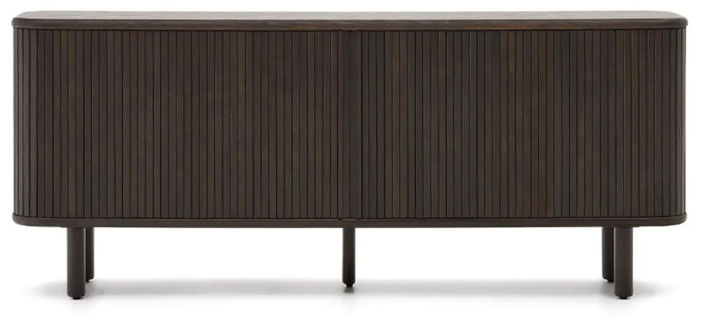 Kave Home Mailen Houten Dressoir Met Latjes Schuifdeuren Bruin - 180x40x75cm.