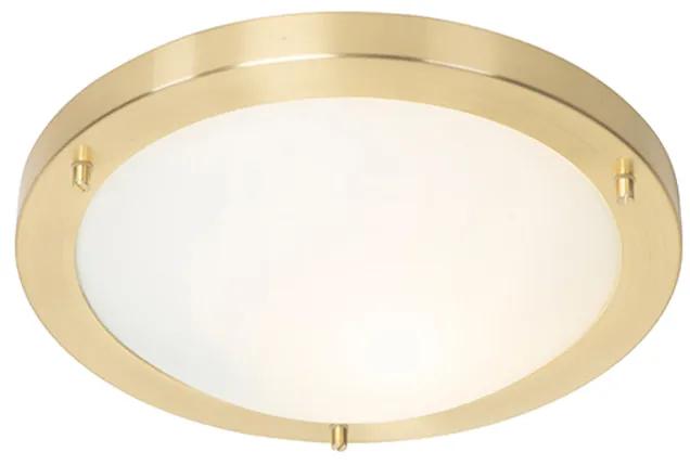 Buitenlamp Moderne plafonnière goud 31 cm IP44 - Yuma Modern E27 IP44 Buitenverlichting rond