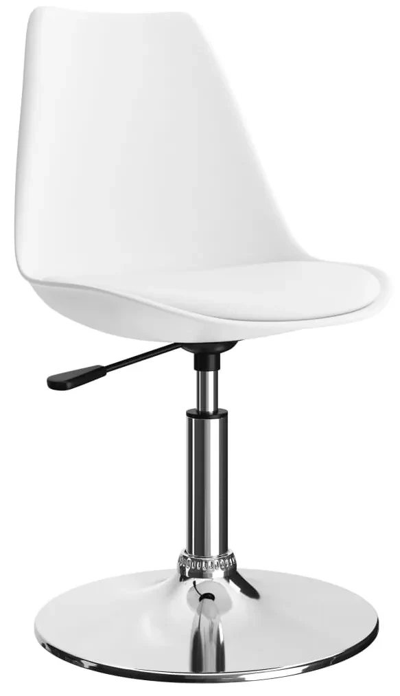 vidaXL Eetkamerstoelen 2 st draaibaar kunstleer wit