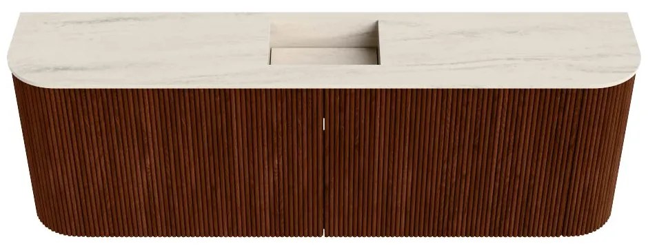 Mondiaz Joya DLux 125cm toiletmeubel ronding links/rechts ruby met wastafel faye midden zonder kraangat meli