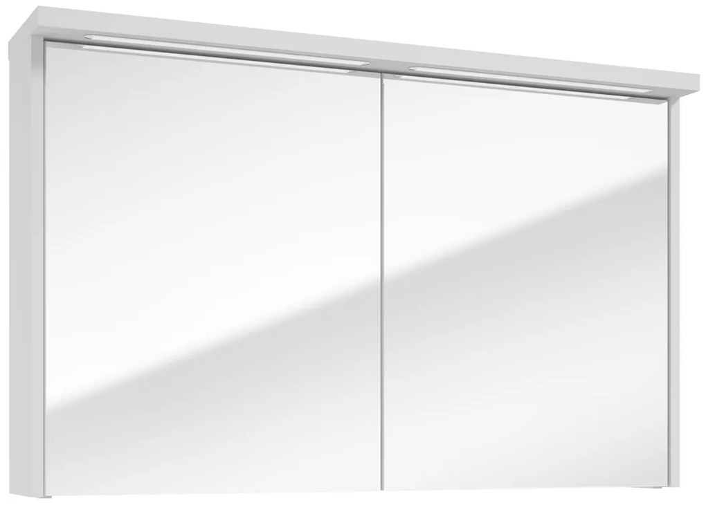 Fontana Grado spiegelkast met verlichting 100cm 2 deuren wit mat