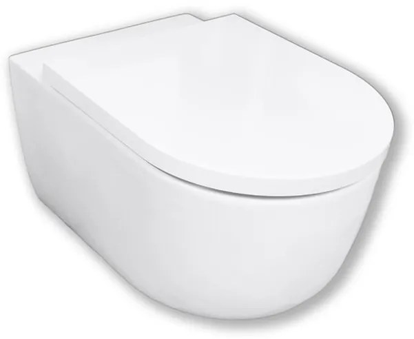 Royal Plaza Primo Toiletset - 55cm - hangend - cycloonspoeling - spoelrandloos - diepspoel - met zitting - softclose - quick release - wit SW812172/SW800088