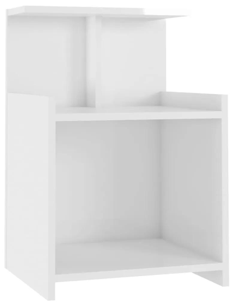 vidaXL Nachtkastje 40x35x60 cm spaanplaat hoogglans wit
