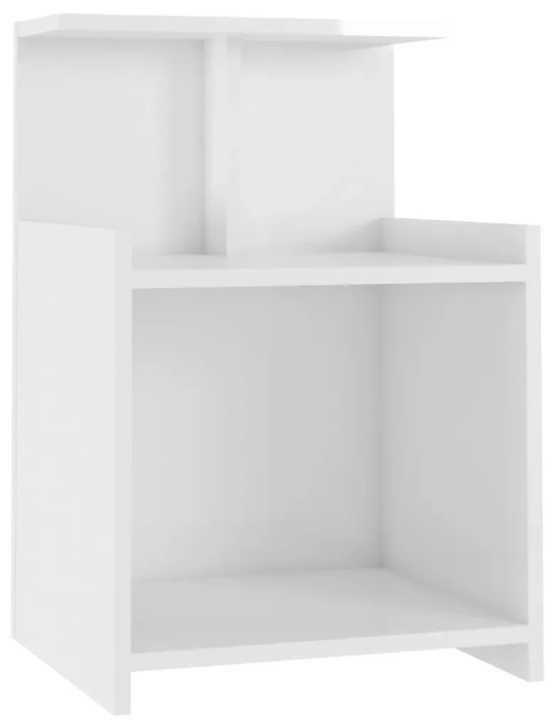 vidaXL Nachtkastje 40x35x60 cm spaanplaat hoogglans wit