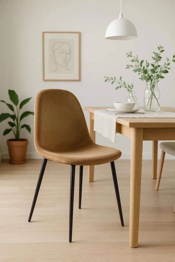 Teok Stoel Zwart Fluweel