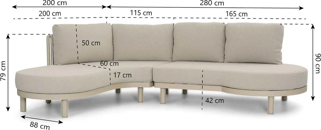Loungeset tuin 5 personen Rope Zand/Beige Santika Furniture Santika
