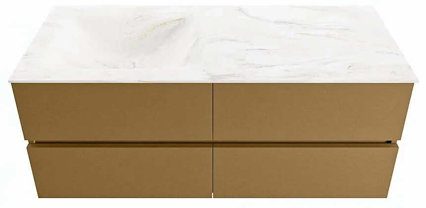 Mondiaz Vica DLux badmeubel 120cm oro 4 lades met wastafel ostra links 1 kraangat