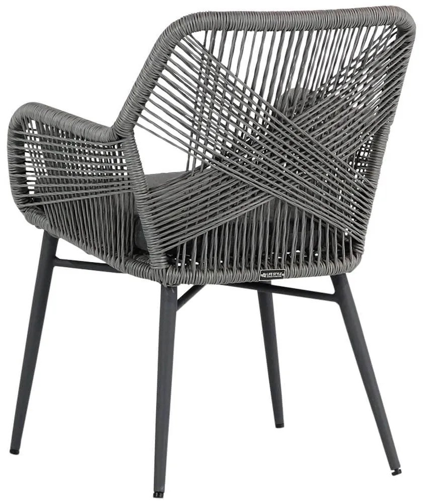 Bistroset 2 personen 70 cm Aluminium/wicker Grijs Lifestyle Garden Furniture Advance/Como