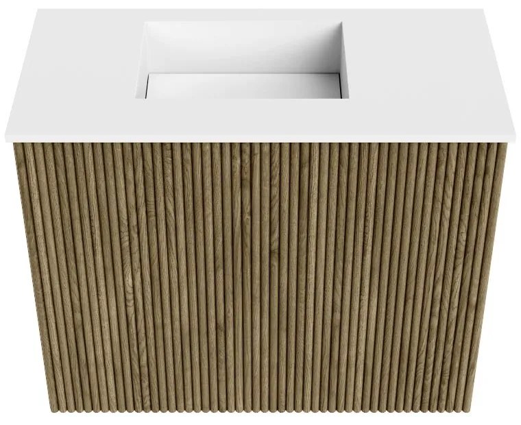 Mondiaz Joya 50cm toiletmeubel dusk met wastafel faye links 1 kraangat talc