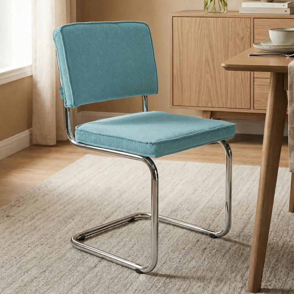 Zuiver Ridge Rib Eetkamerstoel Rib Retro Blauw