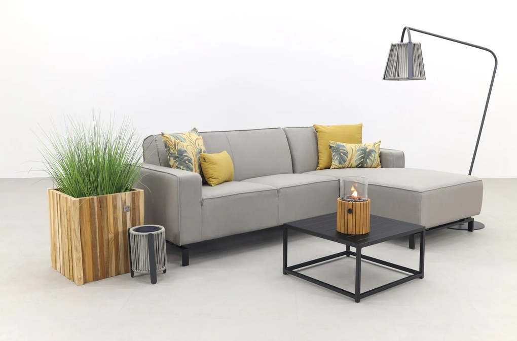 Boavista/Toronto loungebank chaise longue - Nature Grey - 3-delig - links